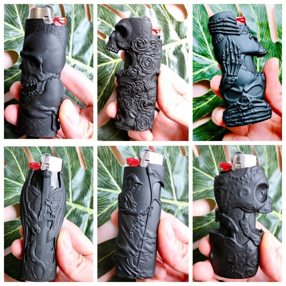 6pcs metal lighter case fits BIC lighter standard full size in j6